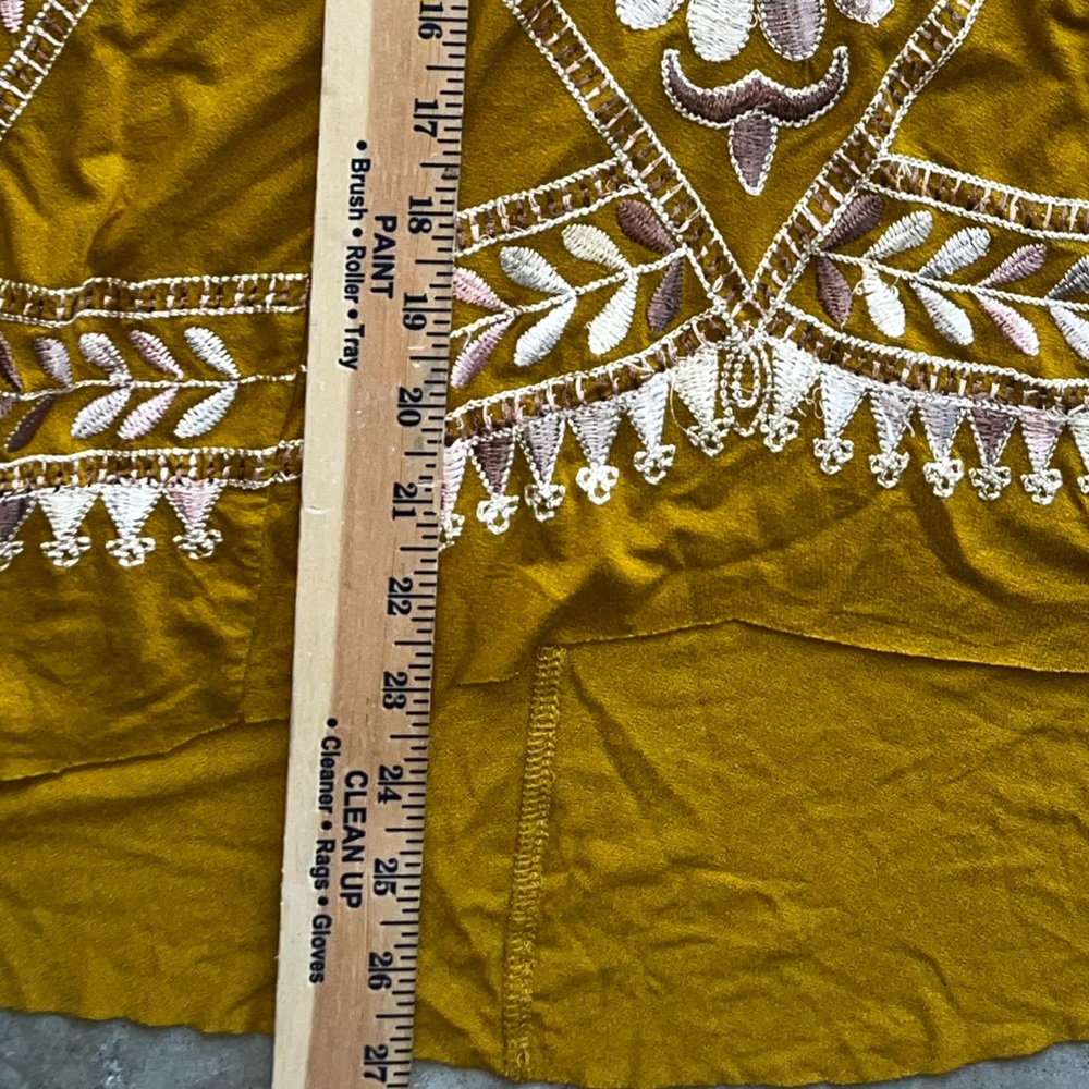 Free People Mustard Embroidered High Neck Racerback Tank 🌵xs - Picture 10 of 11